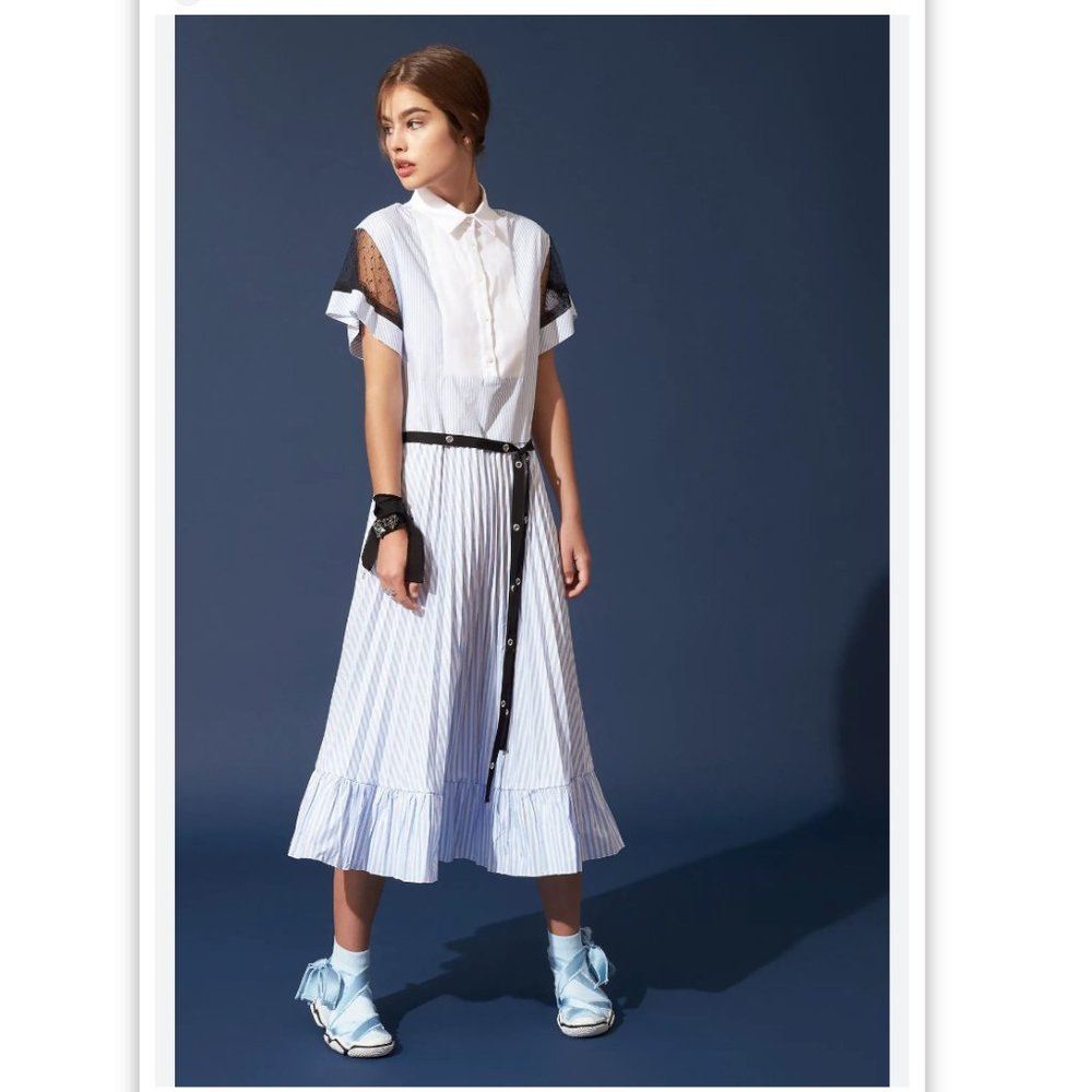 RED Valentino striped shirt dress